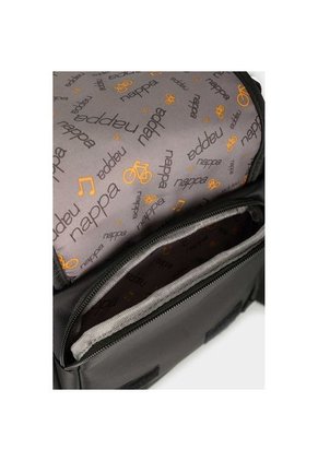 Bolso Tipo Manos Libres Para Hombre En Lona Basico Con Tapa Frontal Bolso Tipo Manos Libres Para Hombre En Lona Basico Con Tapa Frontal Negro NAPPA