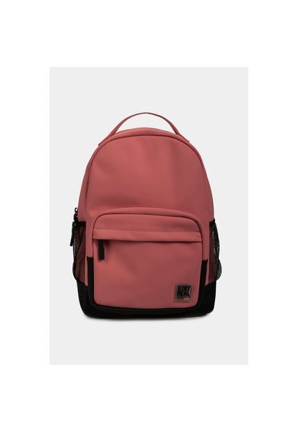 Bolso Tipo Tula Morral Estructurado Para Mujer En Sintetico Liso Con Textura Nubucada Y Bolsillo Frontal Con Mallas Laterales En Contraste