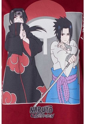 Camiseta De Naruto Vinotinto Manga Corta Para Mujer M