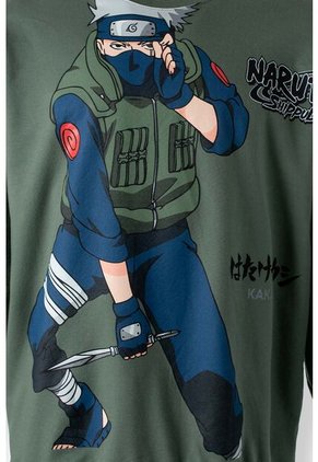 Buzo De Naruto Cerrado Verde Bosque Para Hombre M