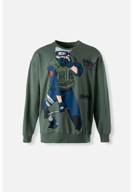 Buzo De Naruto Cerrado Verde Bosque Para Hombre L