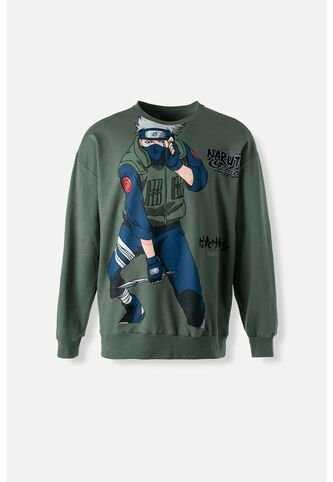 Buzo De Naruto Cerrado Verde Bosque Para Hombre M NARUTO