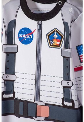 Pijama De La Nasa Manga Larga Blanco Para Bebé Niño 3-6