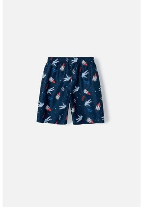 Pantaloneta De Baño De La Nasa Azul Oscuro Estampada Para Niño 12