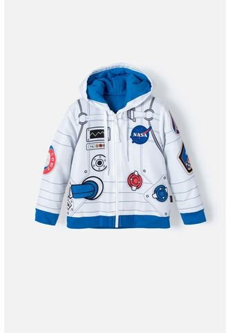 Chaqueta De La Nasa Abierto Blanca Y Azul Para Niño 2T A 5T 5T NASA