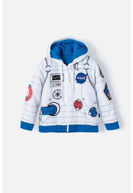 Chaqueta De La Nasa Abierto Blanca Y Azul Para Niño 2T A 5T 5T