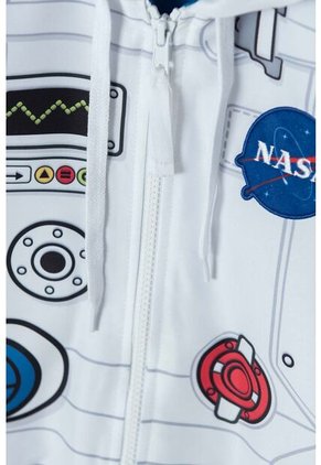 Chaqueta De La Nasa Abierto Blanca Y Azul Para Niño 2T A 5T 5T