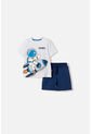 Conjunto De La Nasa Con Pantalón Corto Blanco Y Azul Para Niño 2T A 5T 4T de NASA