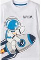 Conjunto De La Nasa Con Pantalón Largo Blanco Y Azul Para Niño 2T A 5T 4T de NASA