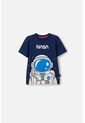 Camiseta De Nasa Manga Corta Azul Para Niño 2T A 5T 4T de NASA