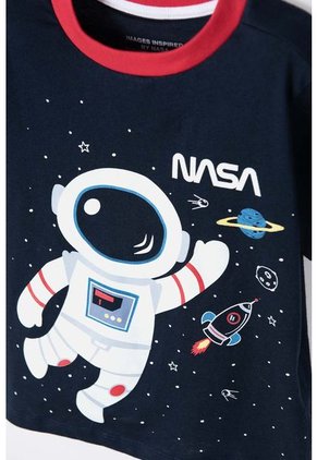 Pijama De La Nasa Con Pantalón Largo Azul Y Rojo Para Niño 2T A 5T 3T