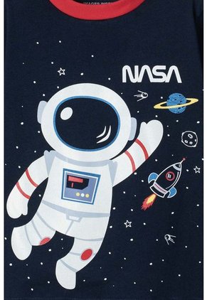 Pijama De La Nasa Con Pantalón Largo Azul Y Rojo Para Niño 2T A 5T 3T