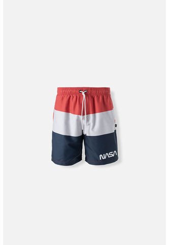 Pantaloneta De Baño De La NASA Multicolor Con Bolsillos Para Hombre M NASA