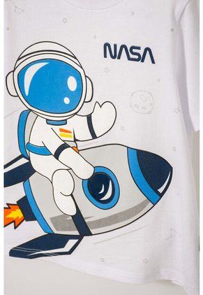 Conjunto De La Nasa Con Pantalón Corto Blanco Y Azul Para Niño 2T A 5T 4T
