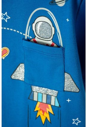 Camiseta De Nasa Manga Corta Azul Para Niño 2T A 5T 2T