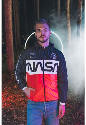 Chaqueta De La Nasa Multicolor Con Cierre Para Hombre XL