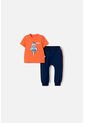 Conjunto De La Nasa Con Pantalón Largo Naranja Y Azul Para Bebé Niño 18-24 de NASA