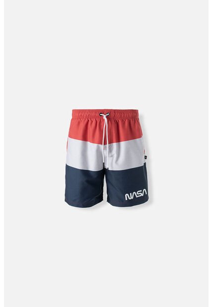 Pantaloneta De Baño De La NASA Multicolor Con Bolsillos Para Hombre XS