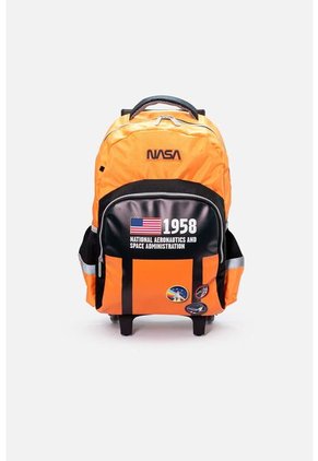 Morral De Nasa 16.5" Con Ruedas Naranja Para Niño U