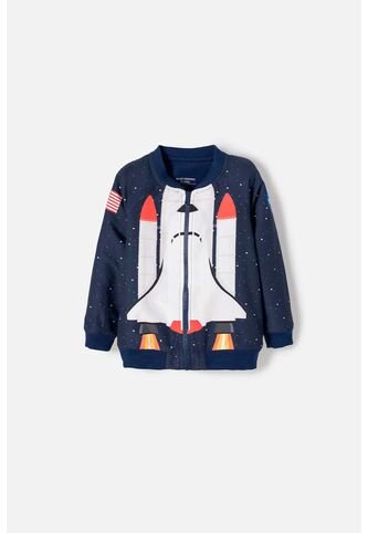 Chaqueta De La Nasa Con Cierre Azul Para Niño 2T A 5T 5T NASA