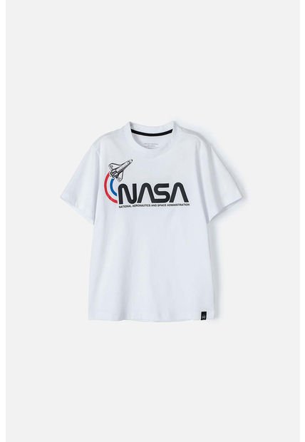 Camiseta De La Nasa Blanca Manga Corta Para Niño 10