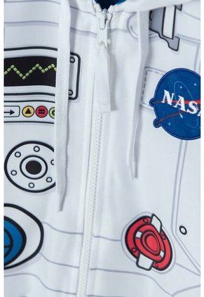Chaqueta De La Nasa Abierto Blanca Y Azul Para Niño 2T A 5T 5T