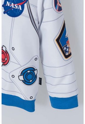 Chaqueta De La Nasa Abierto Blanca Y Azul Para Niño 2T A 5T 5T