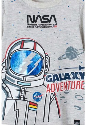 Camiseta De La Nasa Gris Manga Corta Para Niño 2T A 5T