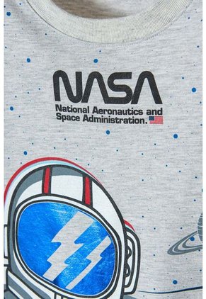Camiseta De La Nasa Gris Manga Corta Para Niño 2T A 5T