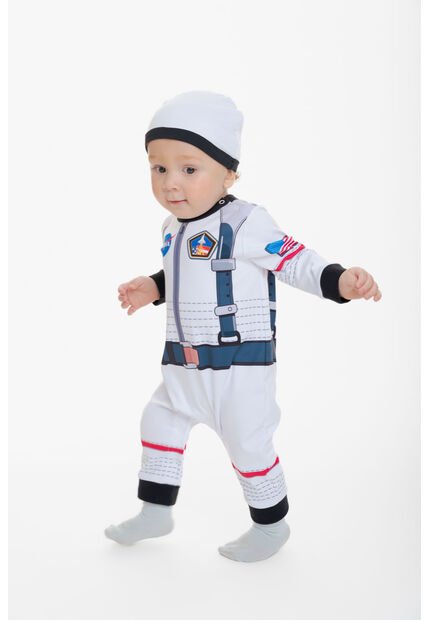 Pijama De La Nasa Manga Larga Blanco Para Bebé Niño 9-12