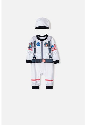 Pijama De La Nasa Manga Larga Blanco Para Bebé Niño 9-12