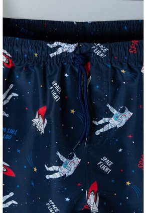 Pantaloneta De Baño De La Nasa Azul Oscuro Estampada Para Niño 4