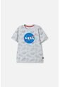 Camiseta De Nasa Manga Corta Gris Para Niño 12 de NASA