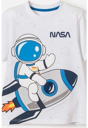Conjunto De La Nasa Con Pantalón Corto Blanco Y Azul Para Niño 2T A 5T 2T