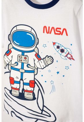 Pijama De La Nasa Con Pantalón Largo Blanco Y Azul Para Niño 2T A 5T 2T