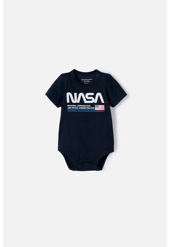 Body De La Nasa Azul Manga Corta Para Bebé Niño 12-18 NASA