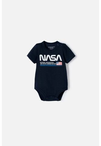 Body De La Nasa Azul Manga Corta Para Bebé Niño 3-6 NASA