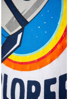Camiseta De Nasa Manga Corta Blanco Y Rojo Para Niño 2T A 5T 3T