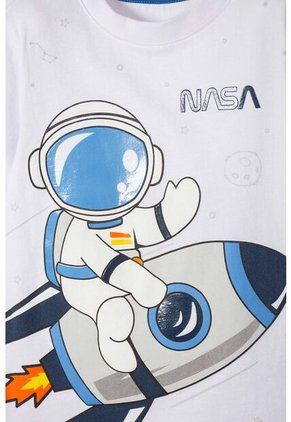 Conjunto De La Nasa Con Pantalón Largo Blanco Y Azul Para Niño 2T A 5T 5T