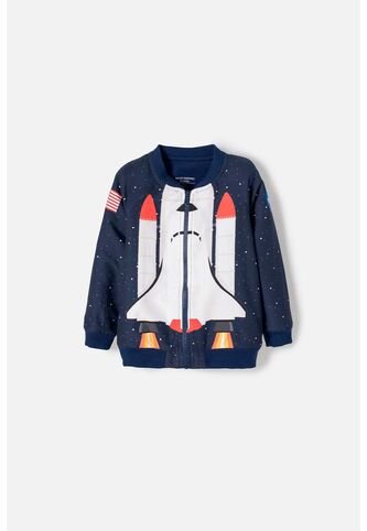 Chaqueta De La Nasa Con Cierre Azul Para Niño 2T A 5T 4T NASA