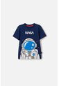 Camiseta De Nasa Manga Corta Azul Para Niño 2T A 5T 3T de NASA
