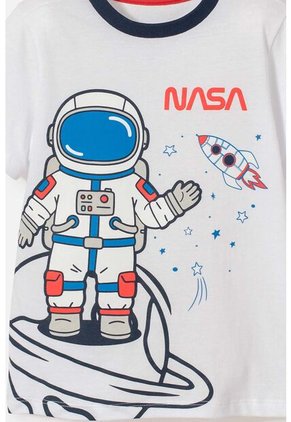 Pijama De La Nasa Con Pantalón Largo Blanco Y Azul Para Niño 2T A 5T 4T
