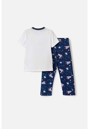 Pijama De La Nasa Con Pantalón Largo Blanco Y Azul Para Niño 2T A 5T 4T