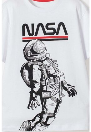 Camiseta De La Nasa Manga Corta Blanco Para Niño 14