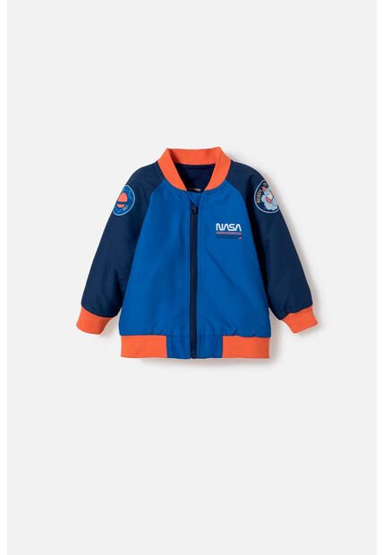Chaqueta De La Nasa Con Cierre Azul Y Naranja Para Bebé Niño 6-9