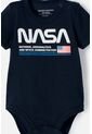 Body De La Nasa Azul Manga Corta Para Bebé Niño 6-9 de NASA