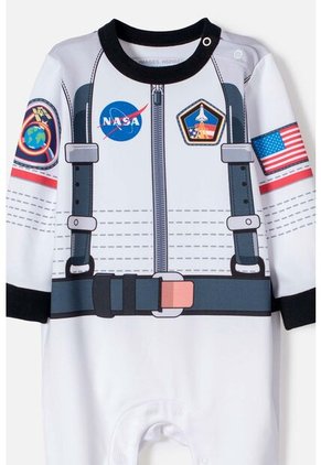Pijama De La Nasa Manga Larga Blanco Para Bebé Niño 6-9