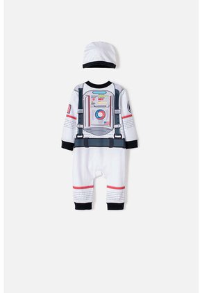 Pijama De La Nasa Manga Larga Blanco Para Bebé Niño 6-9