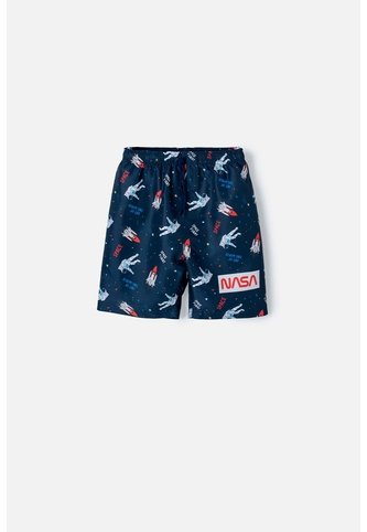 Pantaloneta De Baño De La Nasa Azul Oscuro Estampada Para Niño 8 NASA