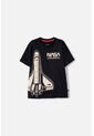 Camiseta De La Nasa Manga Corta Negro Para Niño 8 de NASA